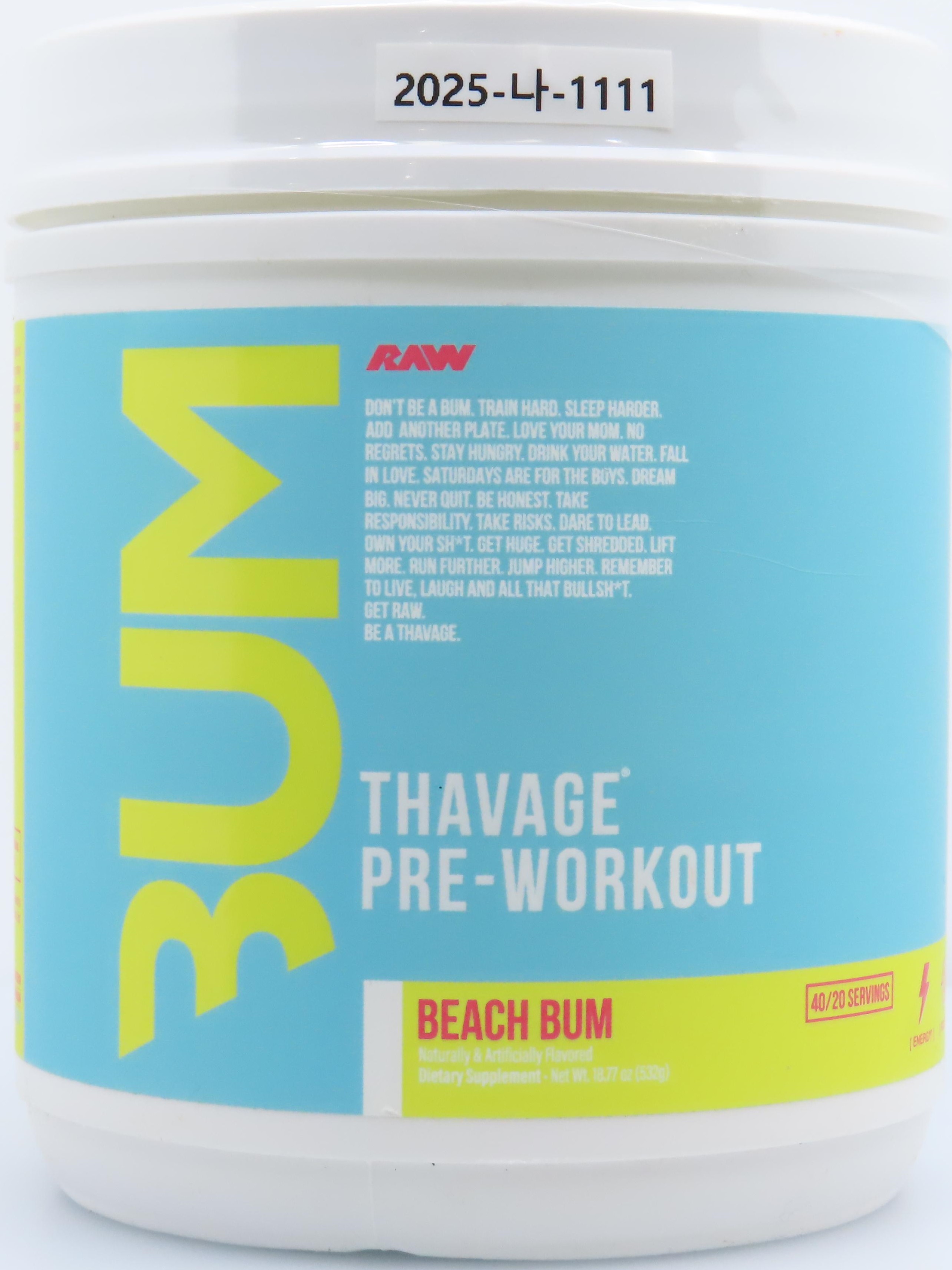 Bum Raw Thavage Pre-Workout Beach Bum_1.jpg